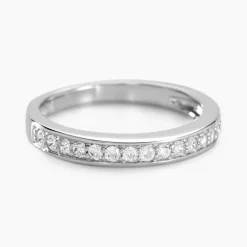 Histoire d'Or Demi Alliance Heket Argent Blanc Oxyde De Zirconium