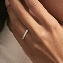 Histoire d'Or Demi Alliance Heket Argent Blanc Oxyde De Zirconium