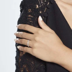 Histoire d'Or Demi Alliance Juliette Platine Blanc Diamant