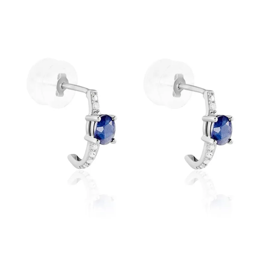 Demi Créoles Barrett Diamant-Histoire d'Or Clearance