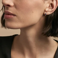 Demi Créoles Barrett Diamant-Histoire d'Or Clearance