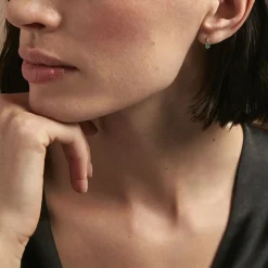 Demi Créoles Barrett Or Jaune Emeraude Diamant-Histoire d'Or Discount