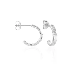 Histoire d'Or Demi Créoles Eldi Argent Blanc Oxyde De Zirconium