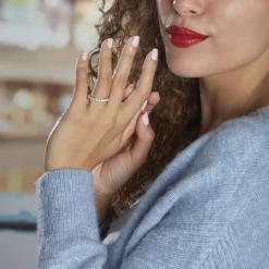 Histoire d'Or Demi-alliance Or Blanc  Eloisa Diamant Synthetique