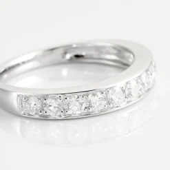 Histoire d'Or Demi-alliance Or Blanc  Valentine Diamant Synthetique