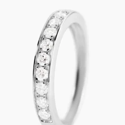 Histoire d'Or Demi-alliance Or Blanc Valentine Diamants Synthetique