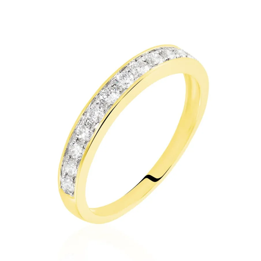 Histoire d'Or Demi-alliance Or Jaune Valentine Diamant Synthetique