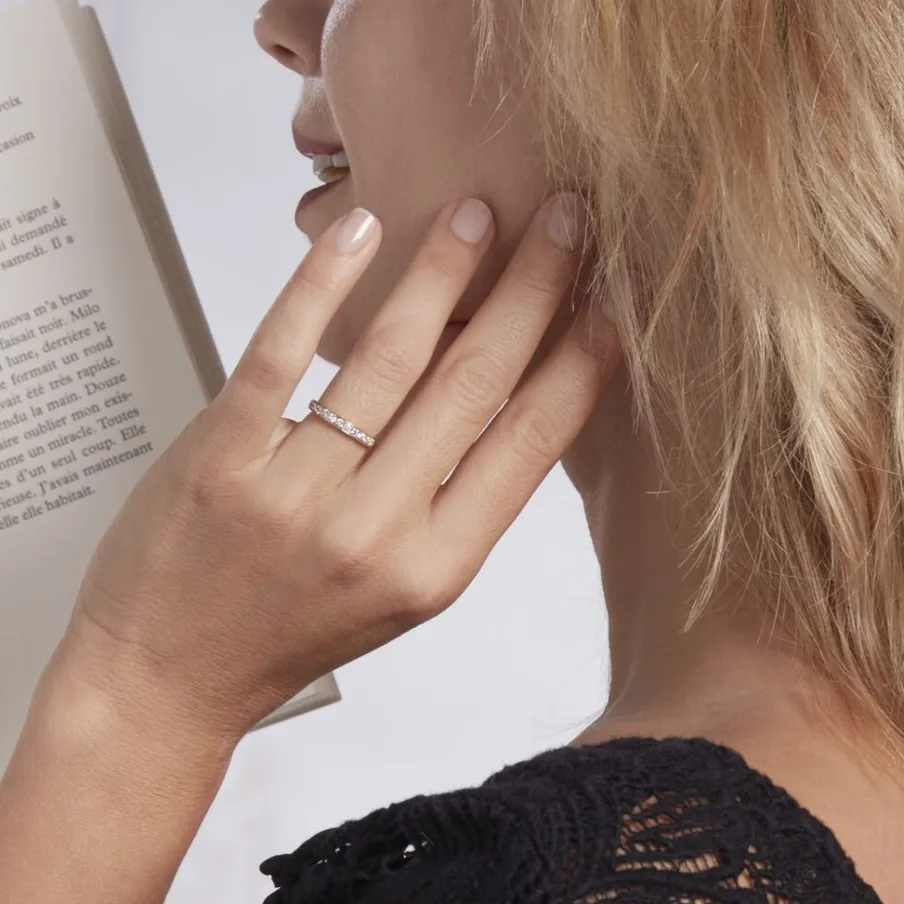 Histoire d'Or Demi-alliance Or Jaune Valentine Diamant Synthetique