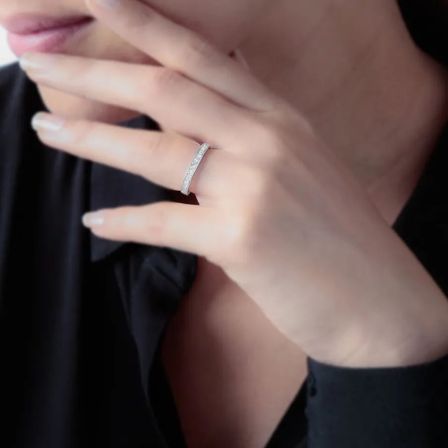 Histoire d'Or Demi-alliance Or Rose Rhea Diamants