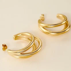 Histoire d'Or Demi-créoles Josephine Acier Doré