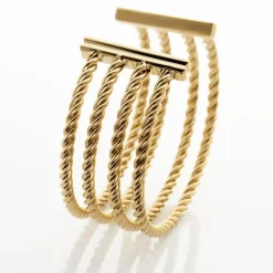 Histoire d'Or Jonc Ouvert Acier Doré Galaad