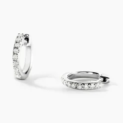 Histoire d'Or Mini Créoles Or Blanc Aryanna Diamants