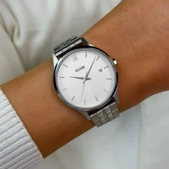 CLUSE Montre Minuit Date Argenté