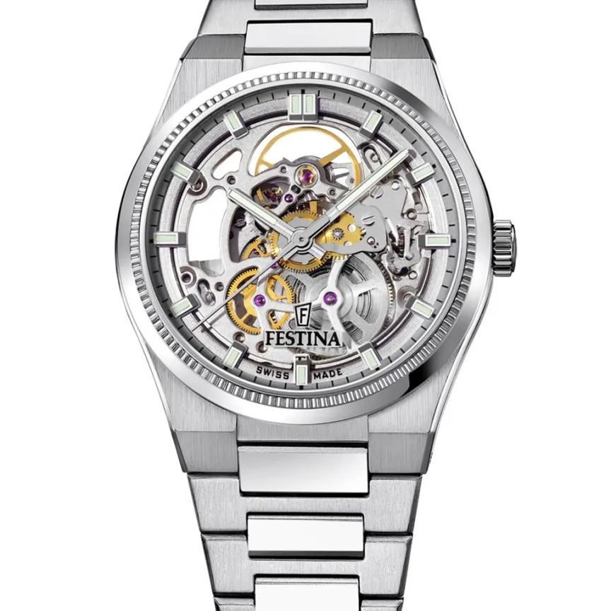 Montre Automatic Squelette 40 Argenté-FESTINA SWISS MADE Best