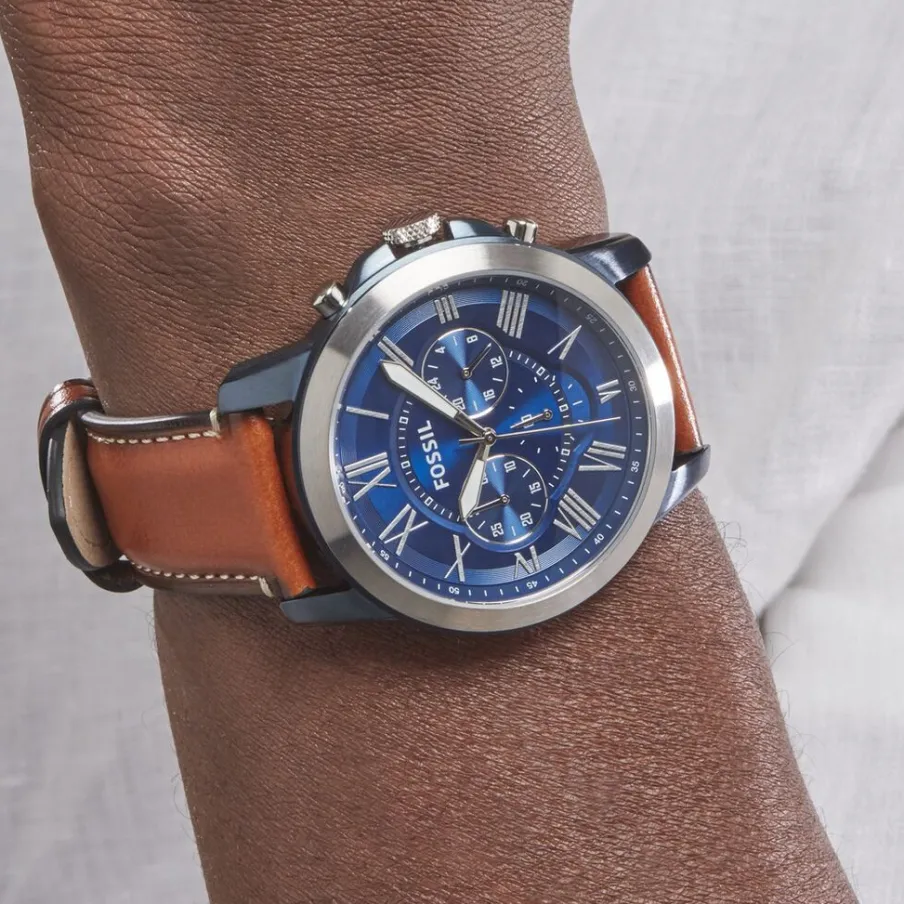 FOSSIL Montre Grant Bleu