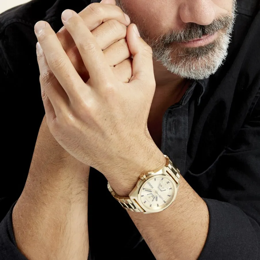 HUGO Montre Expose Doré