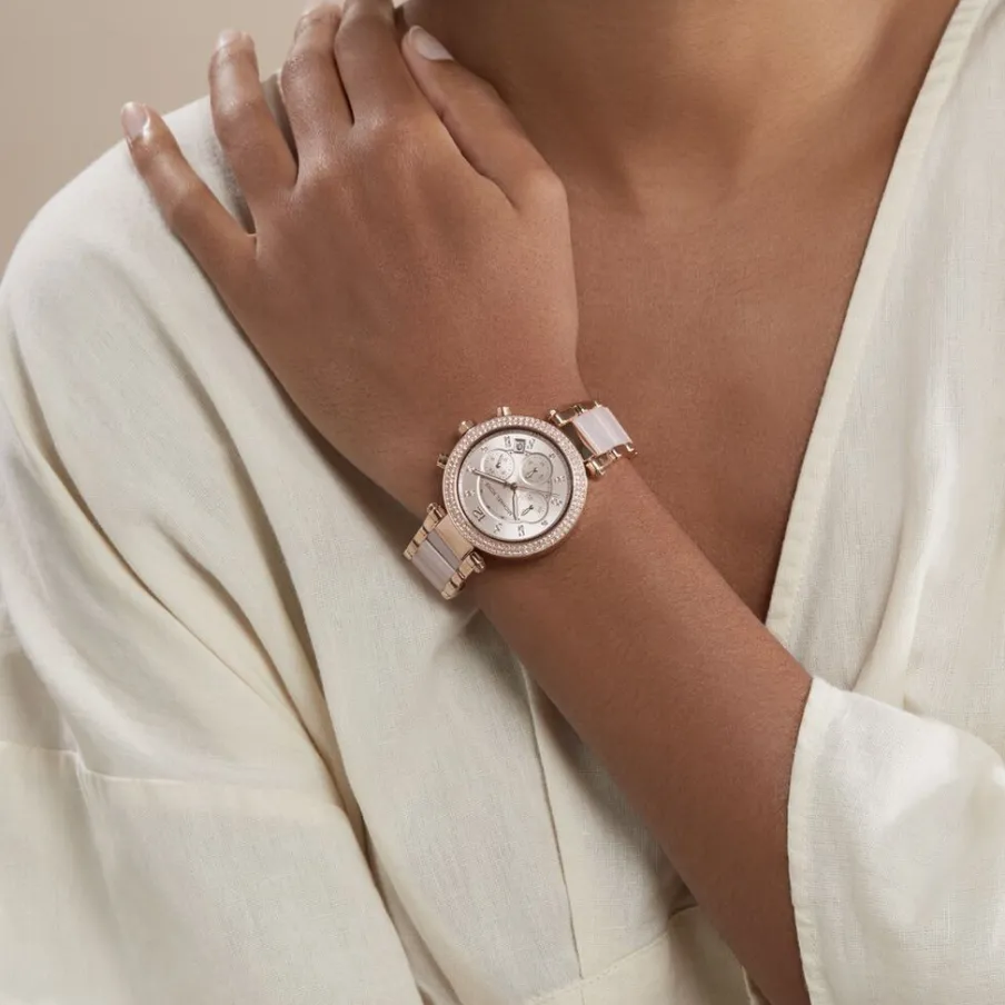 MICHAEL KORS Montre Parker Chrono Rose