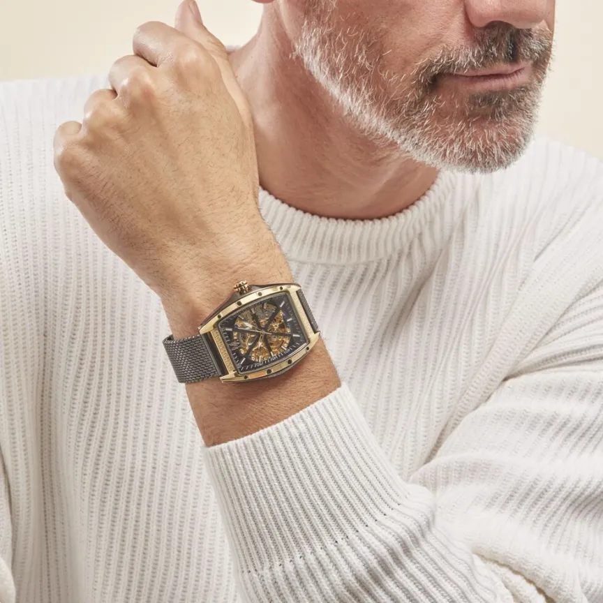 Montre Tonneau Automatique Noir-MONTIGNAC New