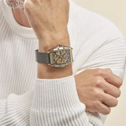 Montre Tonneau Automatique Noir-MONTIGNAC New