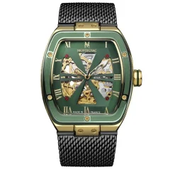 MONTIGNAC Montre Tonneau Automatique Vert