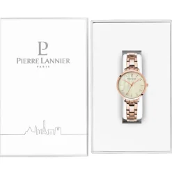 Montre Aura Acier Doré Rose-PIERRE LANNIER New