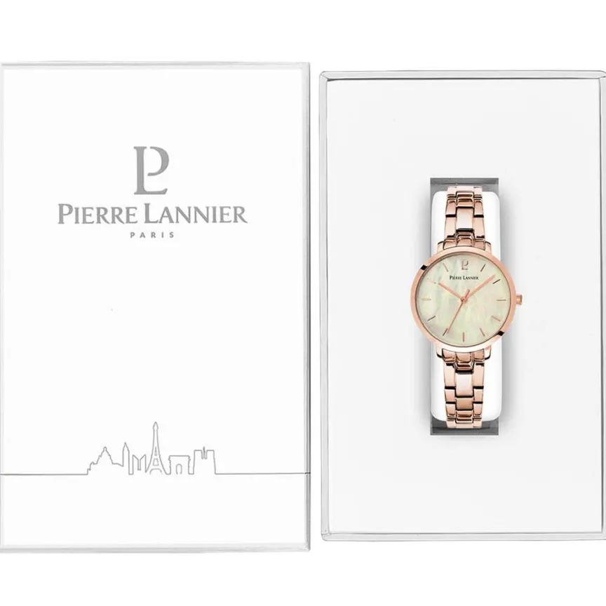 Montre Aura Acier Doré Rose-PIERRE LANNIER New