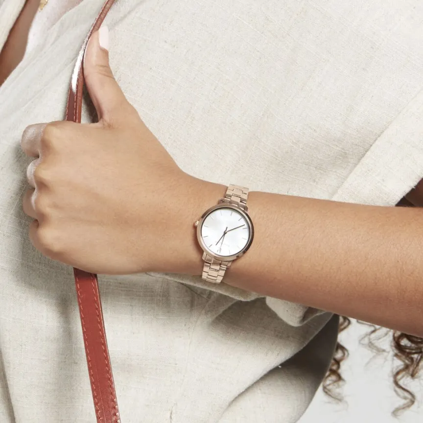 Montre Aura Acier Doré Rose-PIERRE LANNIER New