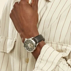 Montre Collection Automatique 44 Acier Argenté-PIERRE LANNIER Online