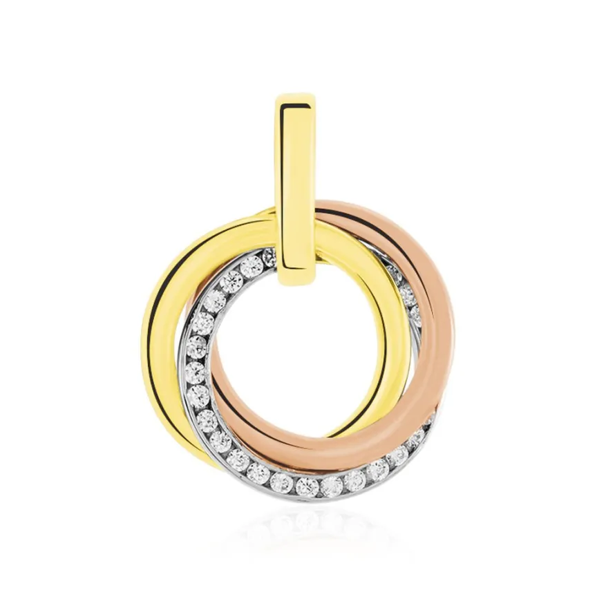 Pendentif Amaiur Or Tricolore Oxydes De Zirconium-Histoire d'Or Hot