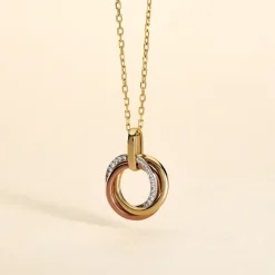 Pendentif Amaiur Or Tricolore Oxydes De Zirconium-Histoire d'Or Hot