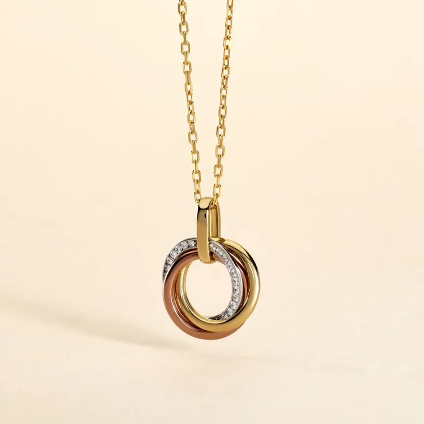 Pendentif Amaiur Or Tricolore Oxydes De Zirconium-Histoire d'Or Hot