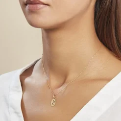 Histoire d'Or Pendentif Ange Ovale Or Jaune