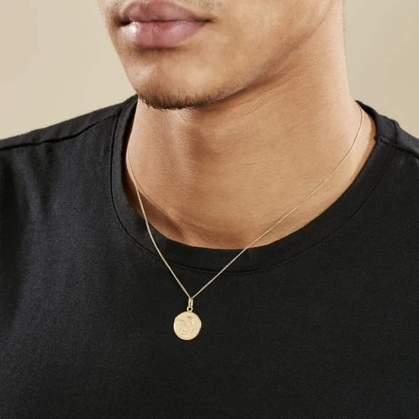 Pendentif Ange Rond Mat Or Jaune-Histoire d'Or Sale