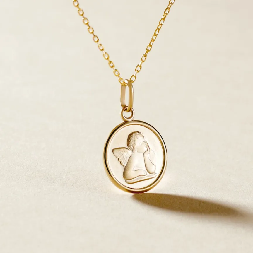 Pendentif Ange Rond Or Jaune-Histoire d'Or Online