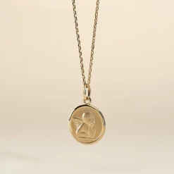 Histoire d'Or Pendentif Ange Rond Or Jaune