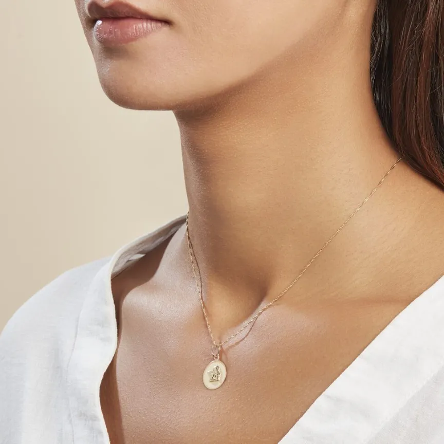Pendentif Ange Rond Satine Or Jaune-Histoire d'Or Hot