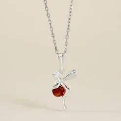 Histoire d'Or Pendentif Argent Blanc Abellia Ambre