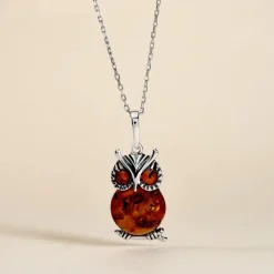 Pendentif Argent Blanc Benoite Ambre-Histoire d'Or New