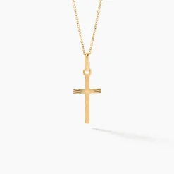 Pendentif Bathilde Croix Striee Or Jaune-Histoire d'Or Hot