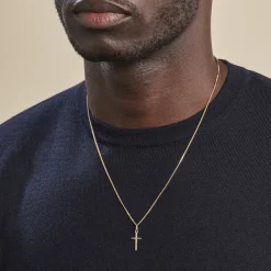 Pendentif Bathilde Croix Striee Or Jaune-Histoire d'Or Hot