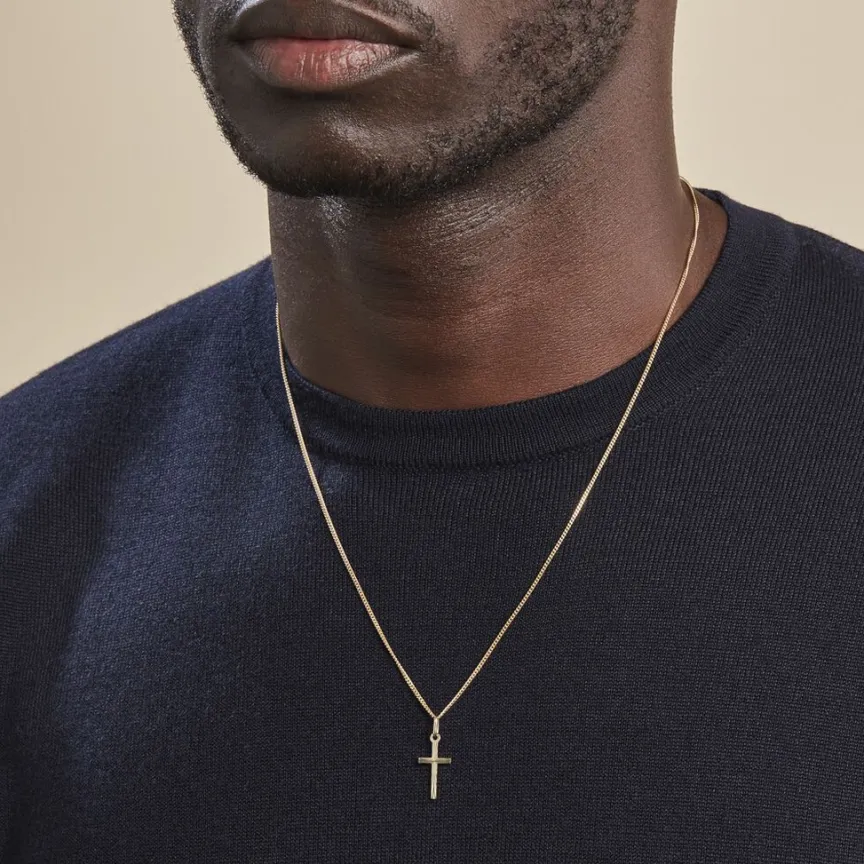 Pendentif Bathilde Croix Striee Or Jaune-Histoire d'Or Hot