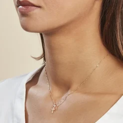 Pendentif Bathilde Croix Diamantee Or Jaune-Histoire d'Or Hot