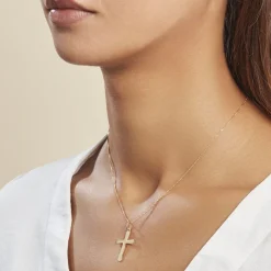 Pendentif Benny Croix Ciselee Or Jaune-Histoire d'Or Online