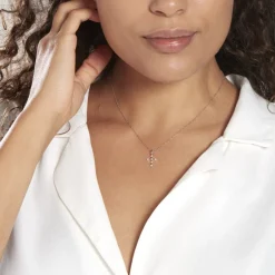 Histoire d'Or Pendentif Canice Croix Or Blanc Oxyde De Zirconium