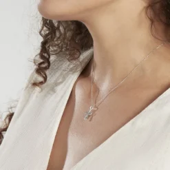 Pendentif Canice Croix Or Blanc Oxyde De Zirconium-Histoire d'Or Clearance