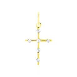 Pendentif Canice Croix Or Jaune Oxyde De Zirconium-Histoire d'Or Hot