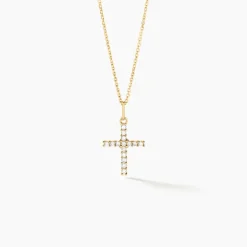 Histoire d'Or Pendentif Canice Croix Or Jaune Oxyde De Zirconium