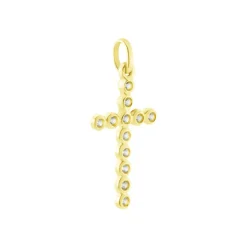 Pendentif Canice Croix Or Jaune Oxyde De Zirconium-Histoire d'Or