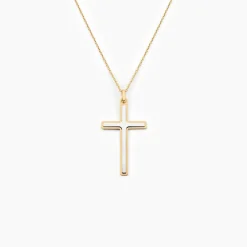 Histoire d'Or Pendentif Casey Croix Or Bicolore