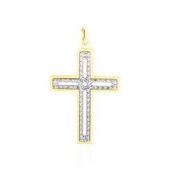 Histoire d'Or Pendentif Casey Croix Or Bicolore